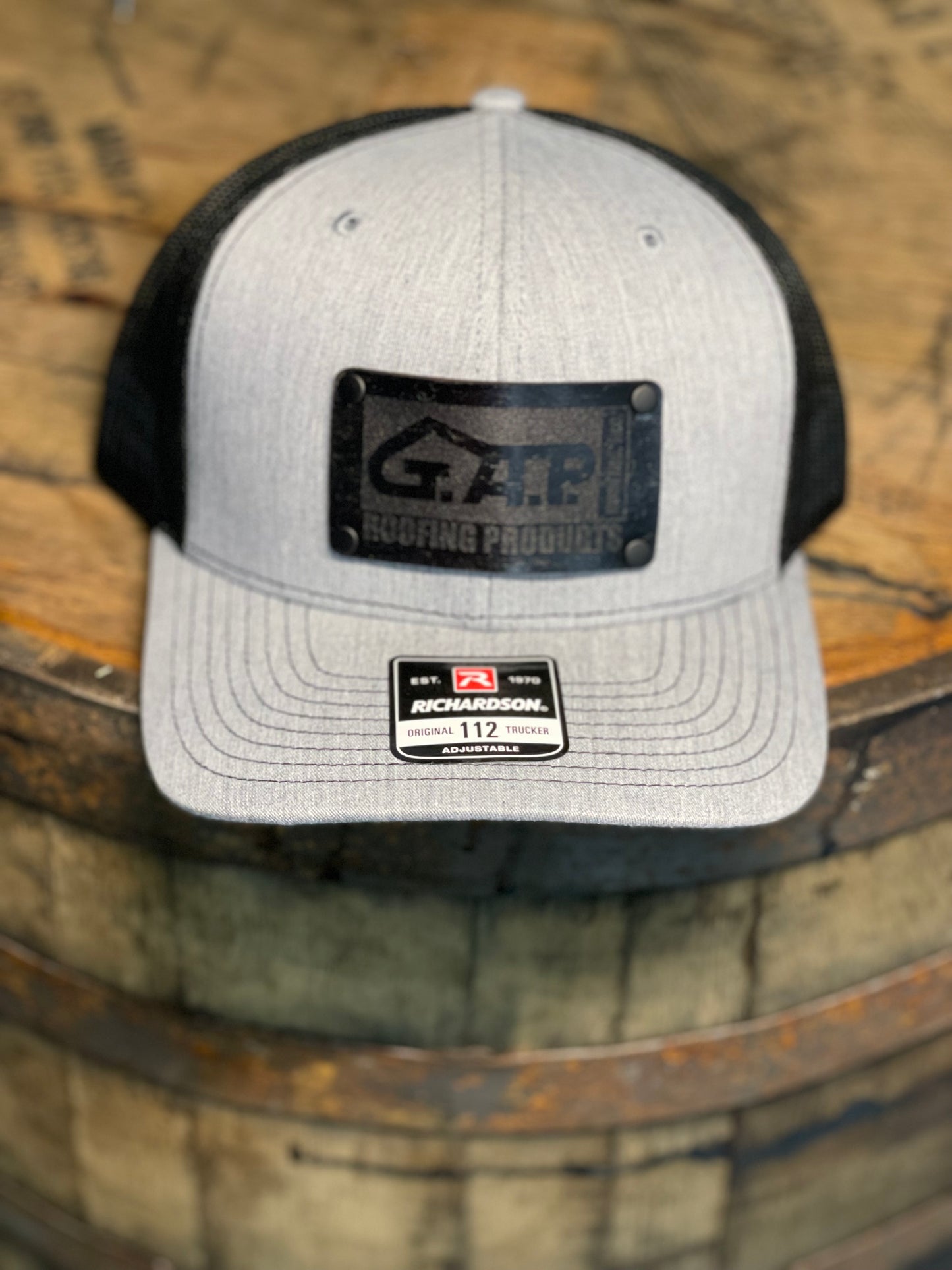 Custom Black Leather Patch Hats